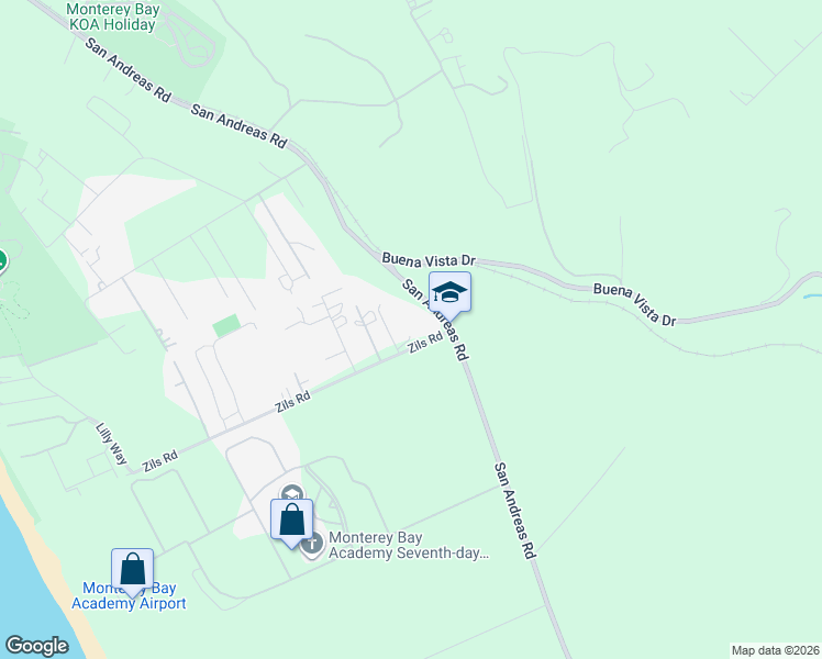 map of restaurants, bars, coffee shops, grocery stores, and more near 40 Zils Road in Watsonville