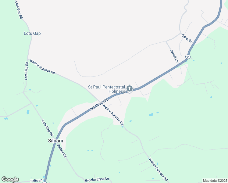map of restaurants, bars, coffee shops, grocery stores, and more near Ivanhoe Road in Fort Chiswell