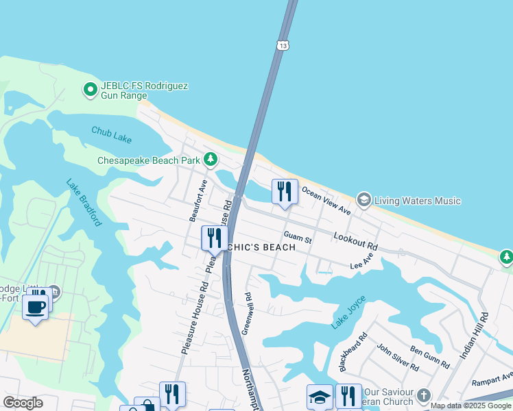 map of restaurants, bars, coffee shops, grocery stores, and more near 4644 Lookout Road in Virginia Beach