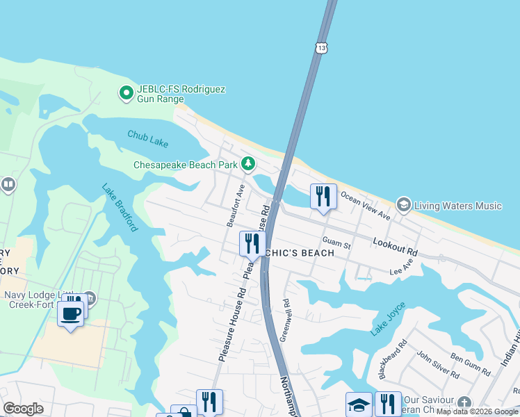 map of restaurants, bars, coffee shops, grocery stores, and more near 2503 Bridgeside Place in Virginia Beach