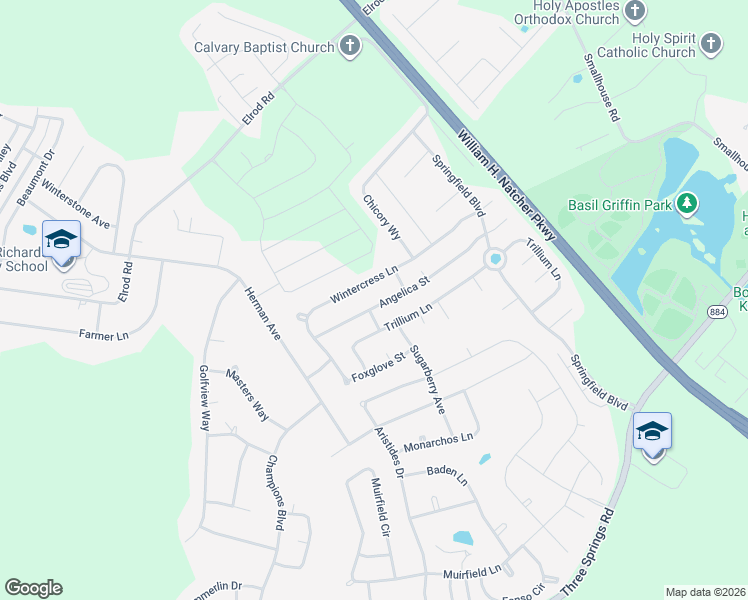 map of restaurants, bars, coffee shops, grocery stores, and more near 1010 Angelica Street in Bowling Green