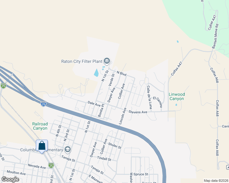 map of restaurants, bars, coffee shops, grocery stores, and more near 1200-1298 Dwyer Avenue in Raton