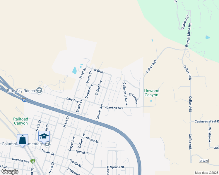 map of restaurants, bars, coffee shops, grocery stores, and more near 1101 Lincoln Avenue in Raton