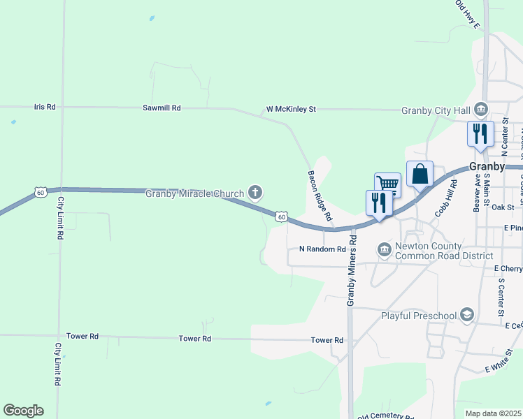 map of restaurants, bars, coffee shops, grocery stores, and more near 901 West Valley Street in Granby