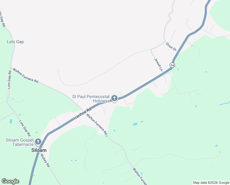 map of restaurants, bars, coffee shops, grocery stores, and more near Ivanhoe Road in Fort Chiswell