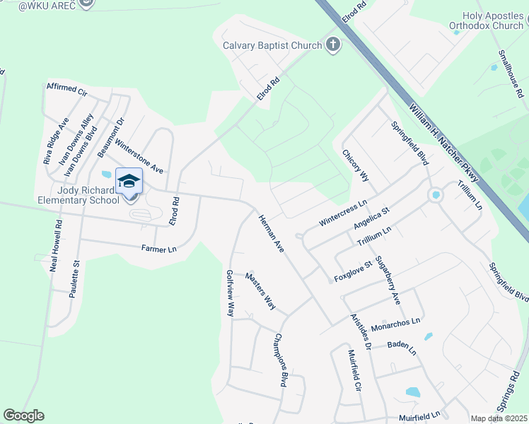 map of restaurants, bars, coffee shops, grocery stores, and more near 408 Herman Avenue in Bowling Green