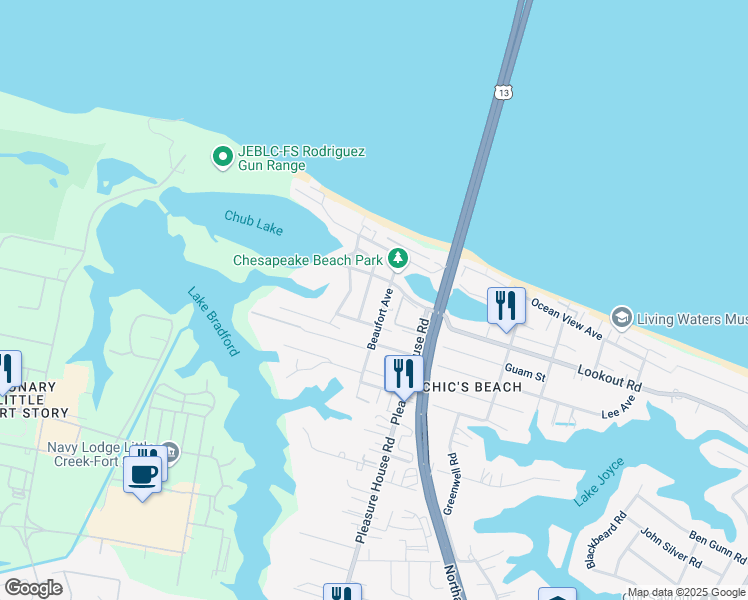 map of restaurants, bars, coffee shops, grocery stores, and more near 4908 Leatherneck Road in Virginia Beach