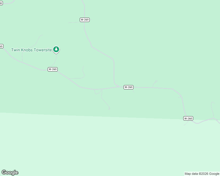 map of restaurants, bars, coffee shops, grocery stores, and more near County Road W-260 in Vanzant