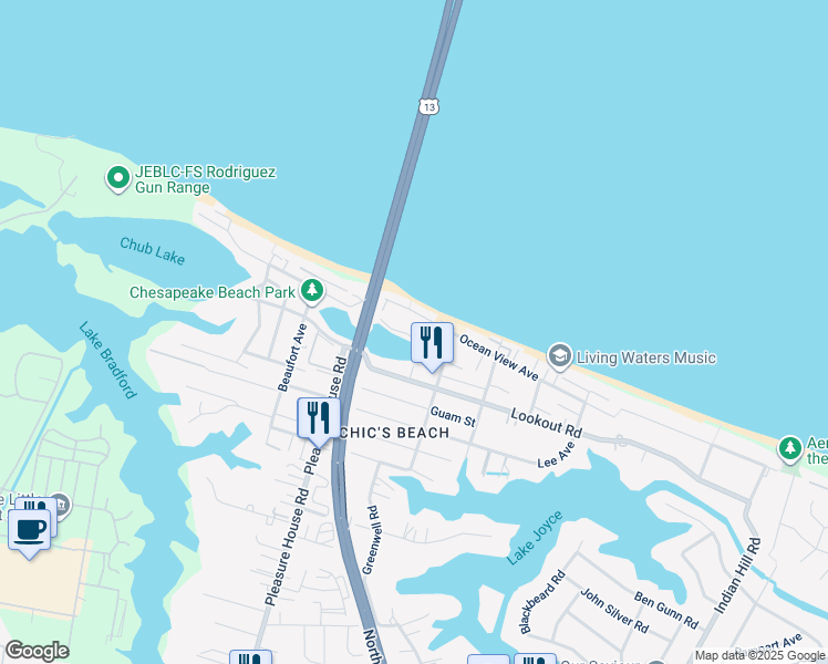map of restaurants, bars, coffee shops, grocery stores, and more near 4622 Lauderdale Avenue in Virginia Beach