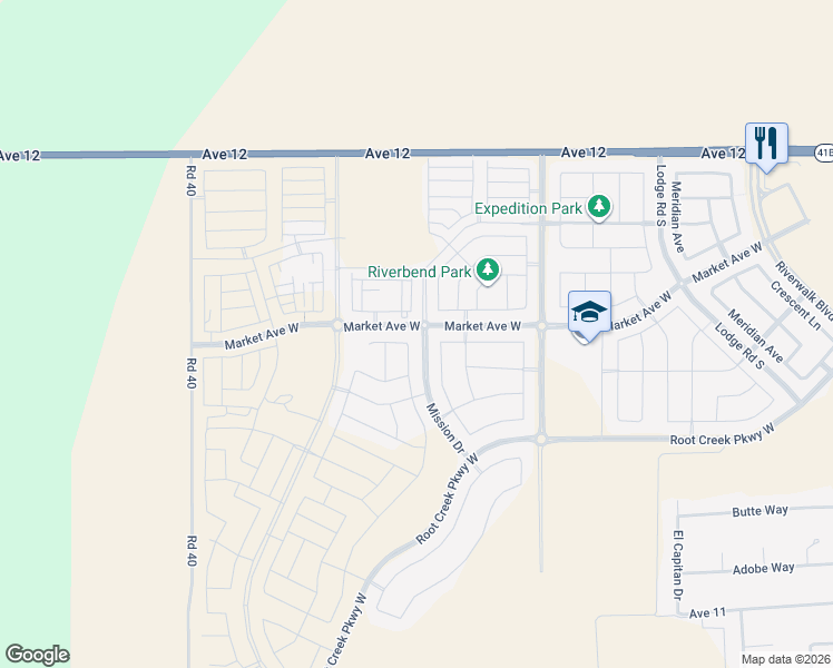 map of restaurants, bars, coffee shops, grocery stores, and more near 937 Maclure Avenue in Madera