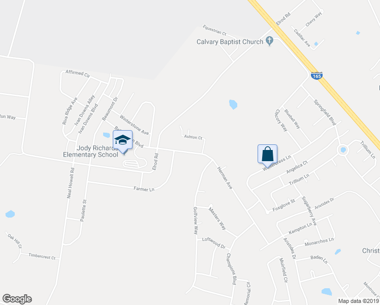 map of restaurants, bars, coffee shops, grocery stores, and more near Herman Avenue in Bowling Green