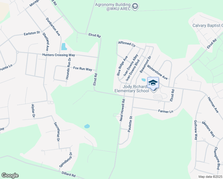 map of restaurants, bars, coffee shops, grocery stores, and more near 1780 Elrod Road in Bowling Green