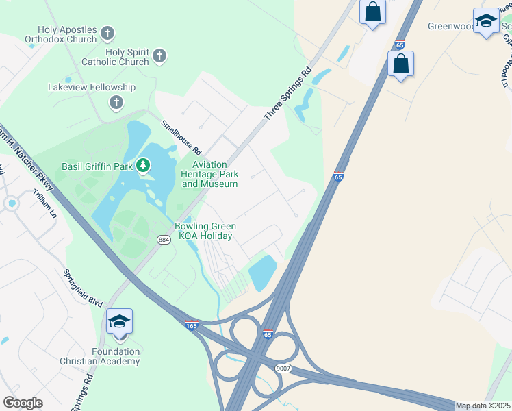 map of restaurants, bars, coffee shops, grocery stores, and more near 86 Sterling Way in Bowling Green