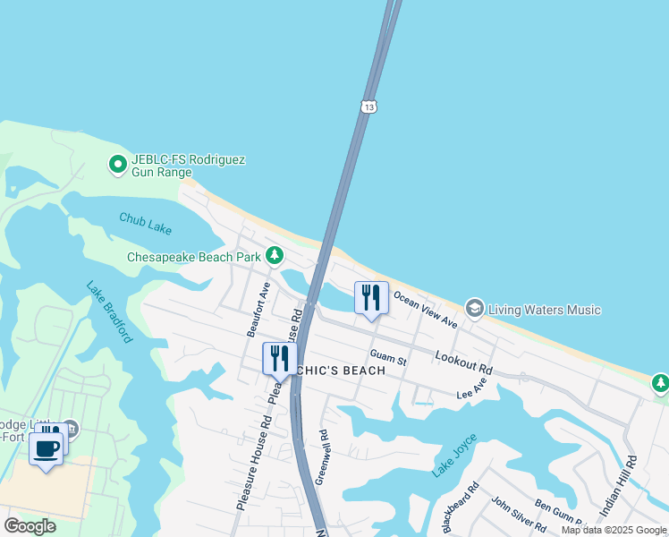 map of restaurants, bars, coffee shops, grocery stores, and more near 4716 Lauderdale Avenue in Virginia Beach