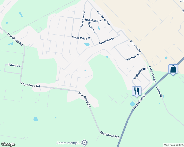 map of restaurants, bars, coffee shops, grocery stores, and more near 377 McLellan Road in Bowling Green