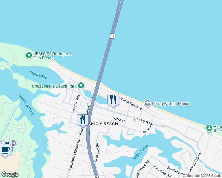 map of restaurants, bars, coffee shops, grocery stores, and more near 4634 Ocean View Avenue in Virginia Beach