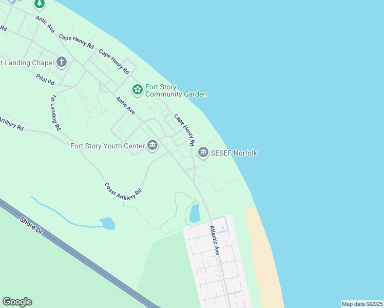 map of restaurants, bars, coffee shops, grocery stores, and more near 560a Cape Henry Road in Virginia Beach