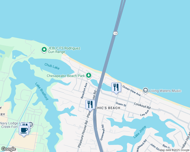 map of restaurants, bars, coffee shops, grocery stores, and more near 4817 Lauderdale Avenue in Virginia Beach