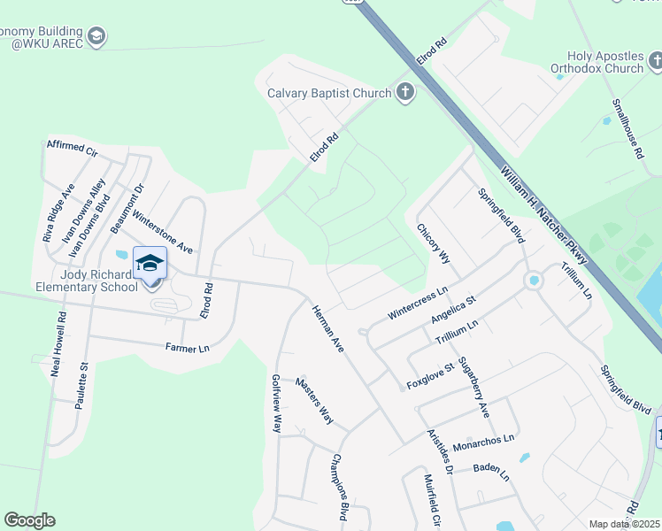 map of restaurants, bars, coffee shops, grocery stores, and more near 408 Herman Avenue in Bowling Green