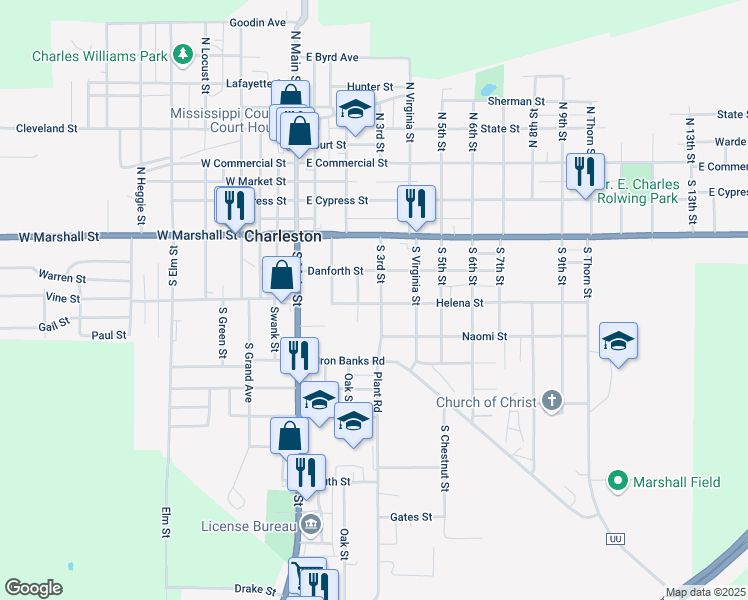 map of restaurants, bars, coffee shops, grocery stores, and more near 400-698 S 3rd St in Charleston