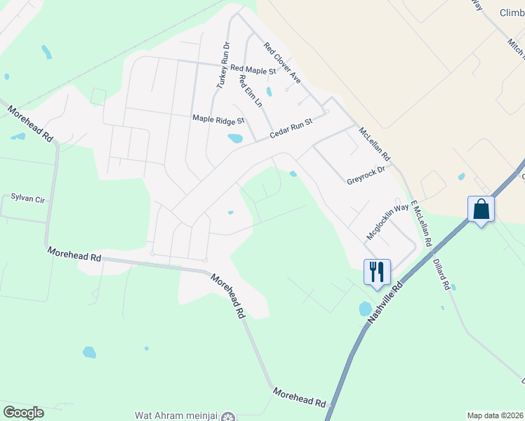 map of restaurants, bars, coffee shops, grocery stores, and more near 377 McLellan Road in Bowling Green
