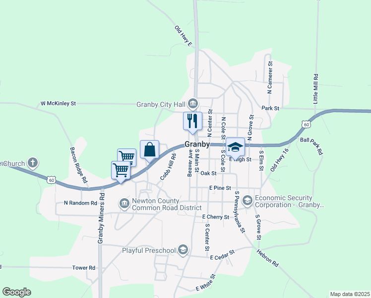 map of restaurants, bars, coffee shops, grocery stores, and more near 144 West Valley Street in Granby
