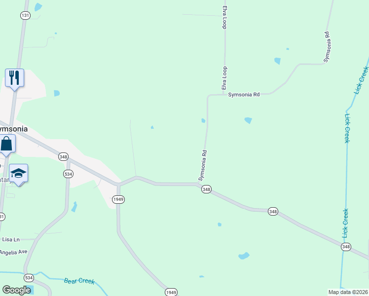 map of restaurants, bars, coffee shops, grocery stores, and more near 181 Symsonia Road in Symsonia