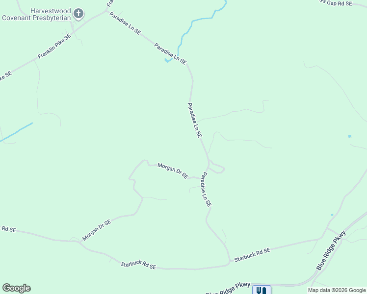 map of restaurants, bars, coffee shops, grocery stores, and more near 508-586 Paradise Lane Southeast in Floyd