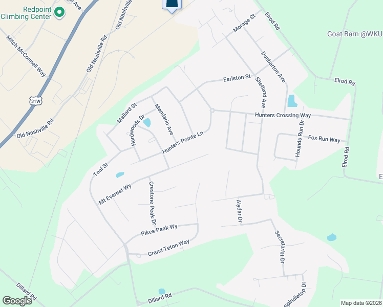 map of restaurants, bars, coffee shops, grocery stores, and more near 1000-1018 Hunters Pointe Lane in Bowling Green