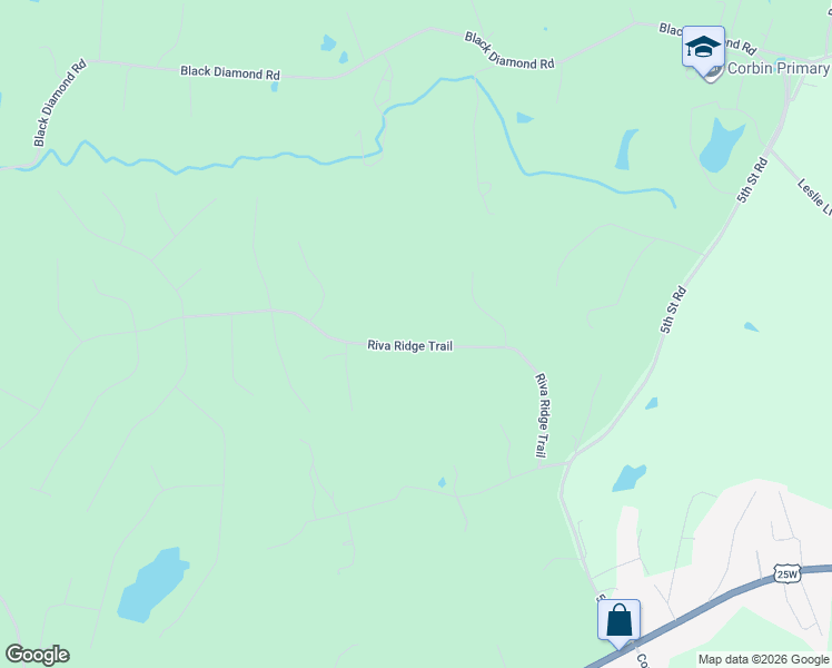 map of restaurants, bars, coffee shops, grocery stores, and more near 514 Riva Ridge Trail in Corbin