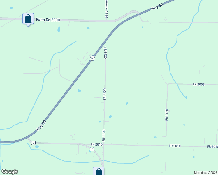map of restaurants, bars, coffee shops, grocery stores, and more near 544 Farm Road 1120 in Monett