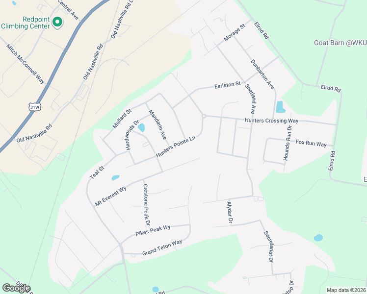 map of restaurants, bars, coffee shops, grocery stores, and more near 1000 Hunters Pointe Lane in Bowling Green