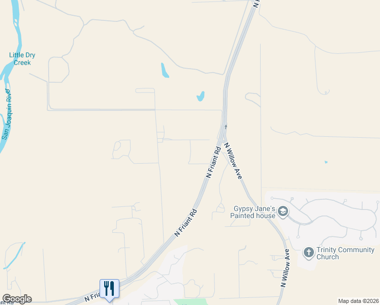 map of restaurants, bars, coffee shops, grocery stores, and more near in Fresno