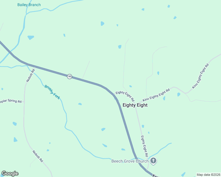 map of restaurants, bars, coffee shops, grocery stores, and more near Burkesville Road in Eighty Eight