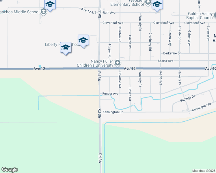 map of restaurants, bars, coffee shops, grocery stores, and more near 11851 Road 36 in Madera