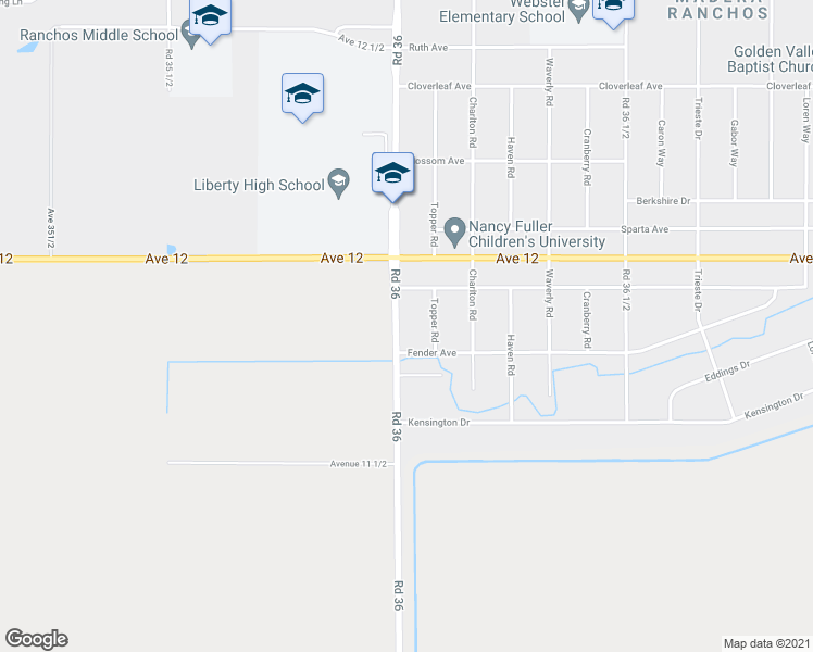 map of restaurants, bars, coffee shops, grocery stores, and more near 11851 Road 36 in Madera