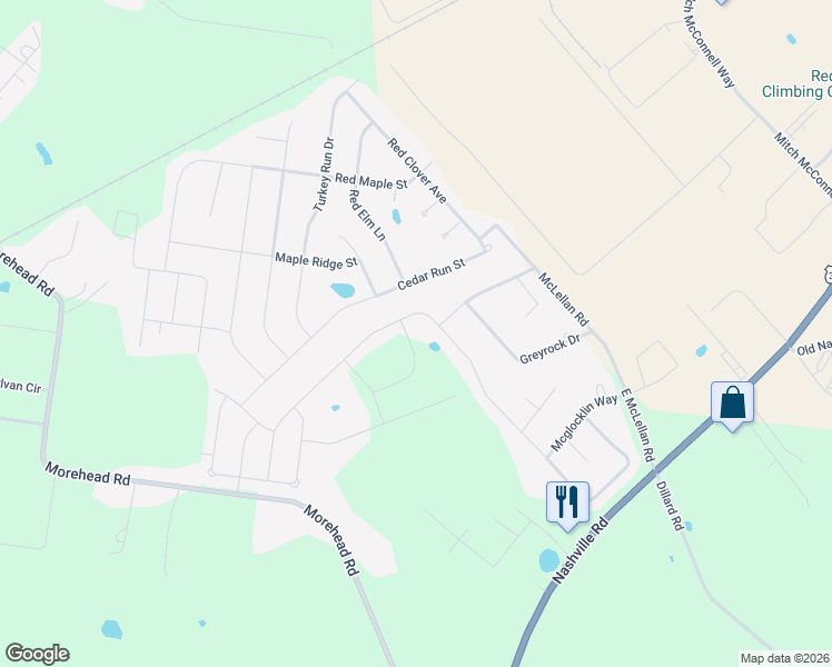 map of restaurants, bars, coffee shops, grocery stores, and more near 281 Cedar Run Street in Bowling Green