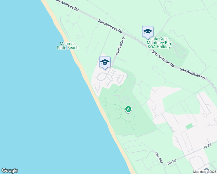 map of restaurants, bars, coffee shops, grocery stores, and more near 431 Canon Del Sol in Watsonville