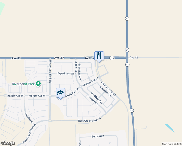 map of restaurants, bars, coffee shops, grocery stores, and more near 260 Crescent Lane in Madera