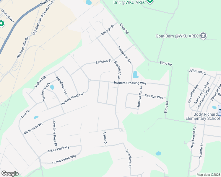 map of restaurants, bars, coffee shops, grocery stores, and more near 1031-1101 Hidden Springs Drive in Bowling Green