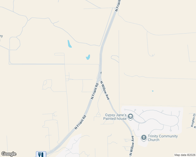 map of restaurants, bars, coffee shops, grocery stores, and more near 12802-13156 North Willow Avenue in Clovis