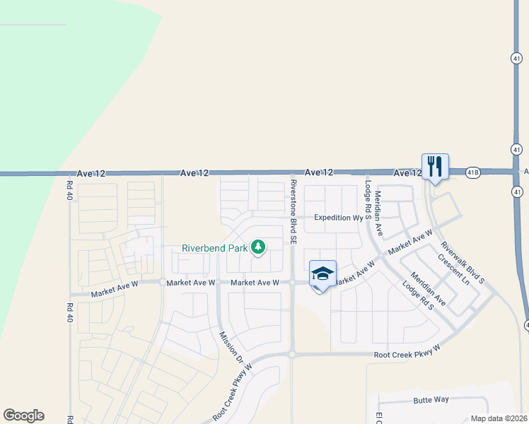map of restaurants, bars, coffee shops, grocery stores, and more near 892 Lassen Lane West in Madera