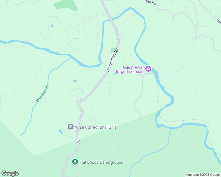 map of restaurants, bars, coffee shops, grocery stores, and more near Tranquility Lane in Wise County