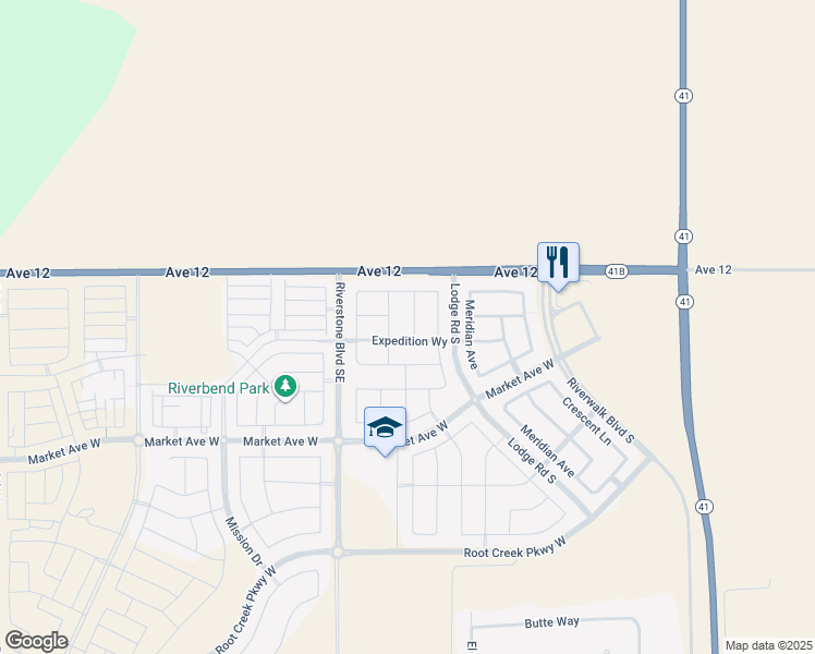 map of restaurants, bars, coffee shops, grocery stores, and more near 200 Mesa Drive in Madera