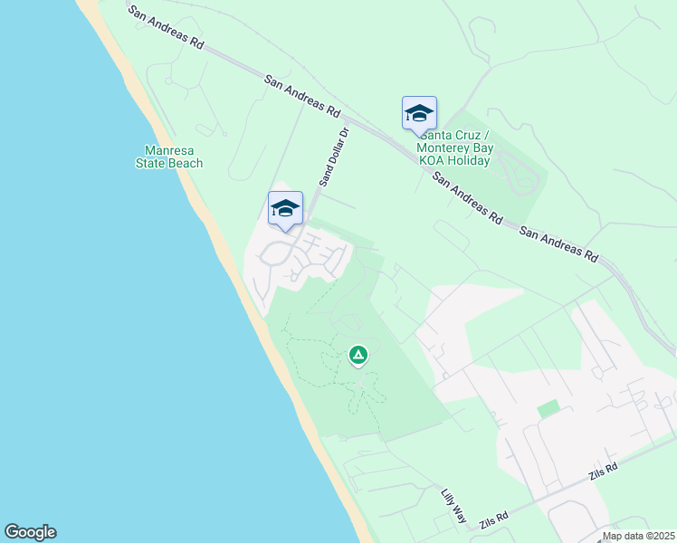 map of restaurants, bars, coffee shops, grocery stores, and more near 296 Pismo Drive in La Selva Beach