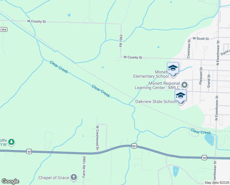 map of restaurants, bars, coffee shops, grocery stores, and more near in Monett