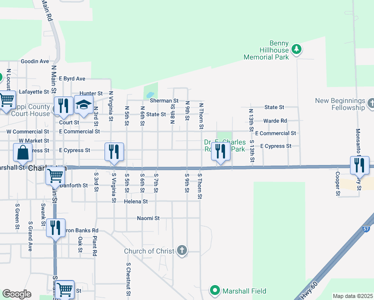 map of restaurants, bars, coffee shops, grocery stores, and more near 200 South 9th Street in Charleston