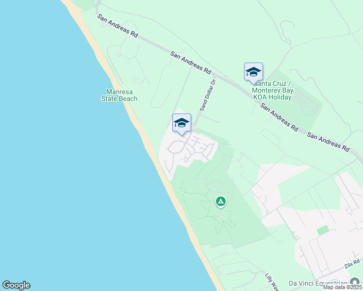map of restaurants, bars, coffee shops, grocery stores, and more near 479 Oyster Drive in La Selva Beach