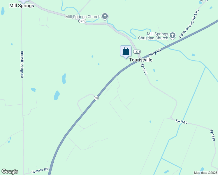 map of restaurants, bars, coffee shops, grocery stores, and more near Highway 90 in Monticello