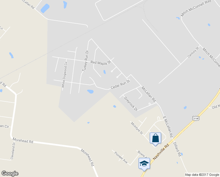 map of restaurants, bars, coffee shops, grocery stores, and more near 281 Cedar Run Street in Bowling Green